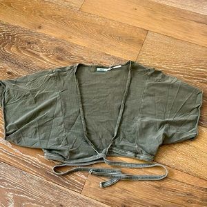 Urban Outfitters Crop Olive Top